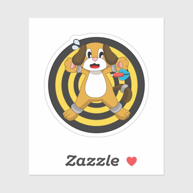 Sticker Tableau noir fléchettes de chien (Feuille)