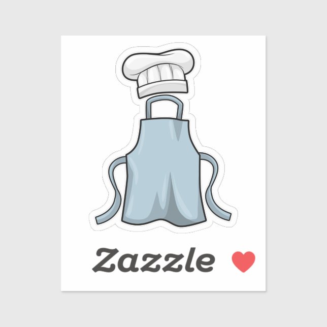 Sticker tablier de cuisine et casquette de Cuisine (Feuille)
