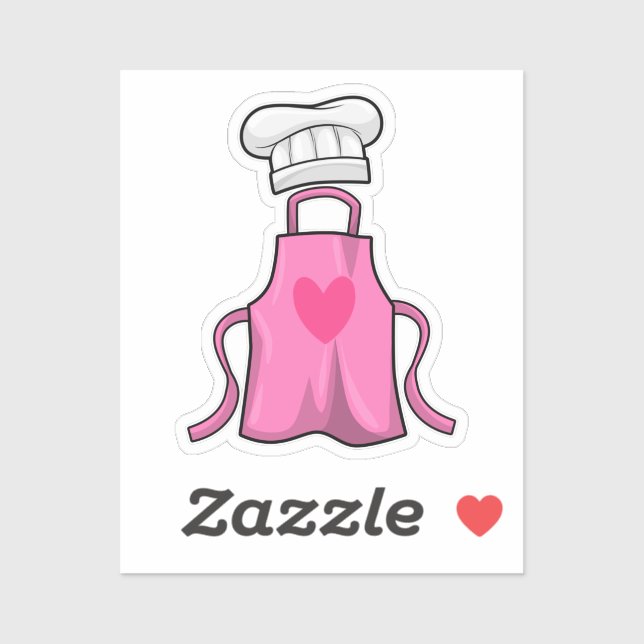 Sticker tablier de cuisine et casquette de Cuisine avec co (Feuille)