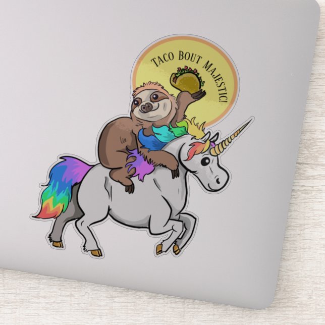 Sticker Taco Bout Majestic Sloth équitation Unicorn (Détail)
