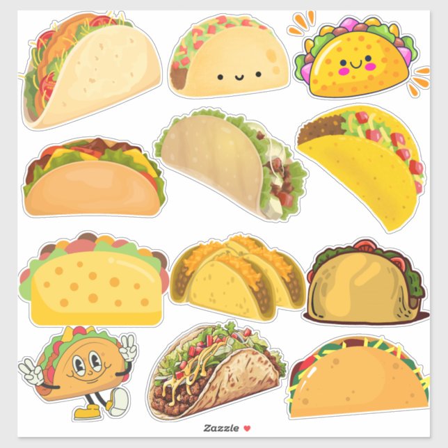 Sticker Taco Collage (Feuille)