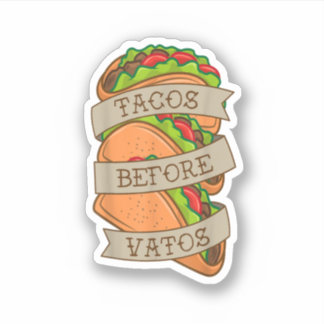 Sticker Taco Lover Tacos Avant Vatos Tattoo Style Taco Ar