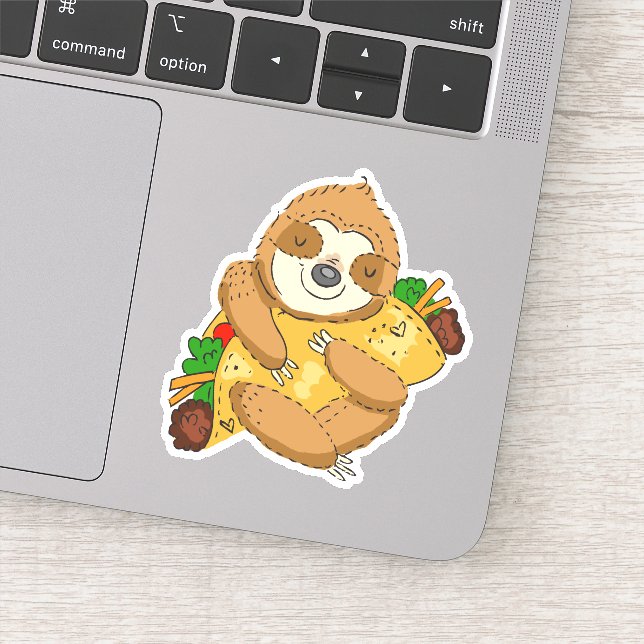 Sticker Taco Sloth Dessin Drôle Illustration (Détail)