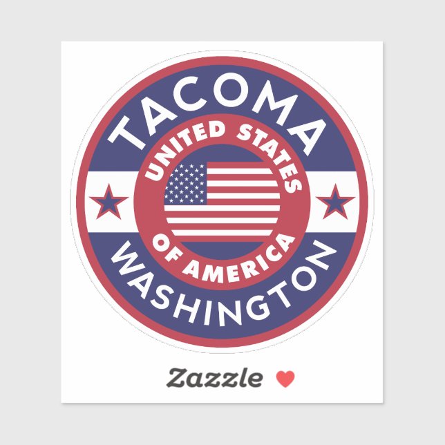 Sticker TACOMA, Washington (Feuille)