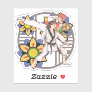 Sticker Tae Kwon Do Duo - Puissance et Discipline d'Équipe