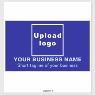 Sticker Tagline d'affaires sur grand rectangle bleu Vinyl