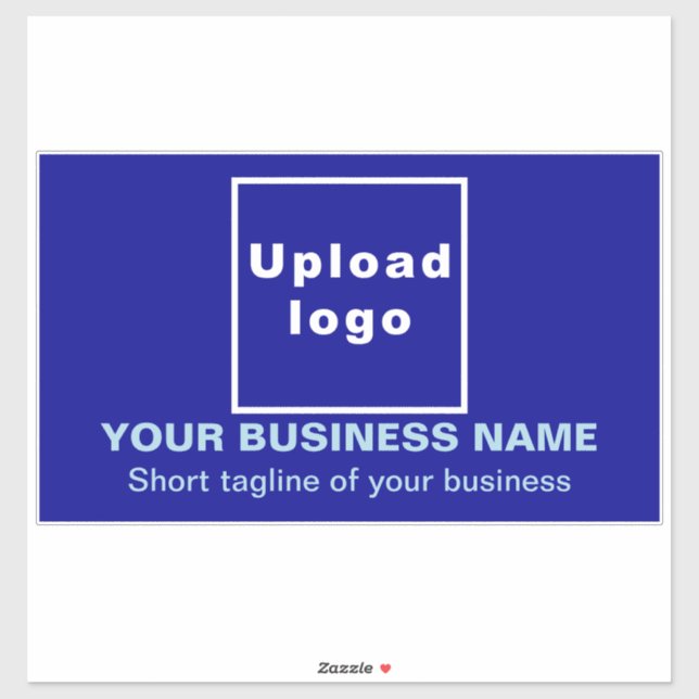 Sticker Tagline d'affaires sur grand rectangle bleu Vinyl (Feuille)