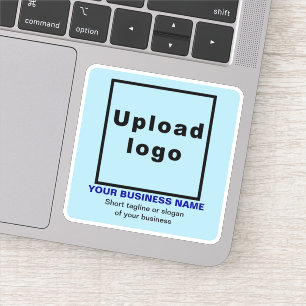 Sticker Tagline d'affaires sur le Carré bleu clair Vinyl