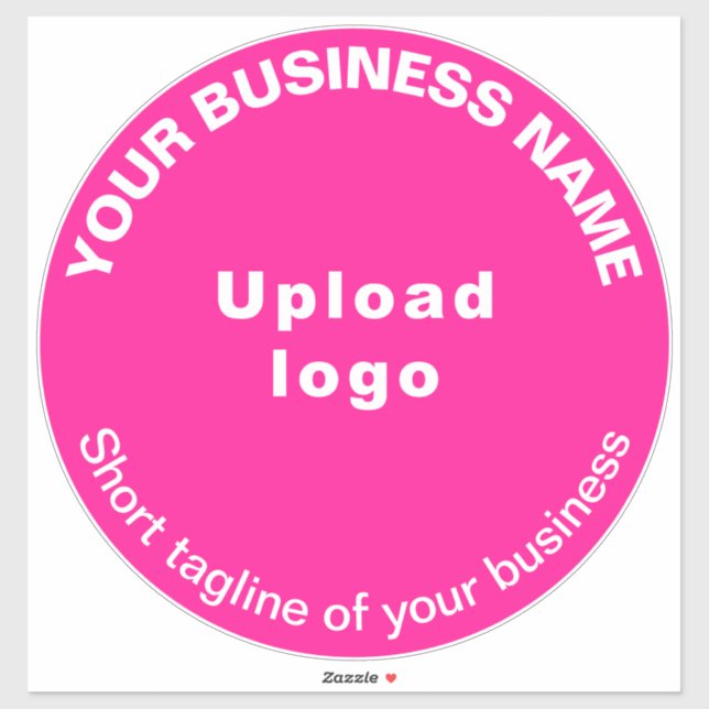 Sticker Tagline d'affaires sur rose grand vinyle rond (Feuille)