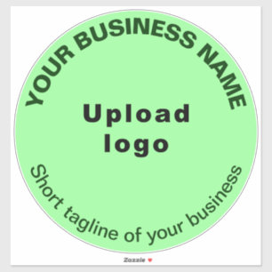 Sticker Tagline d'affaires sur Vert clair Grand Vinyl Rond