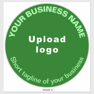 Sticker Tagline d'affaires sur Vert Grand Vinyl Rond