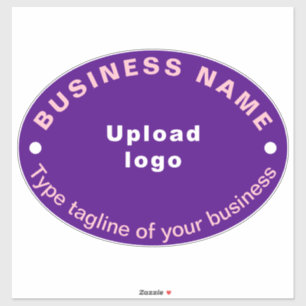 Sticker Tagline d'affaires sur violet grande forme ovale V