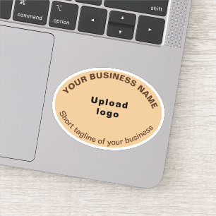 Sticker Tagline d'entreprise sur forme ovale Brown légère