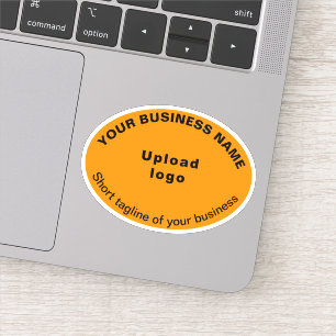 Sticker Tagline d'entreprise sur orange couleur forme oval