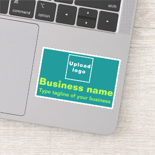 Sticker Tagline d'entreprise sur rectangle vert Turquoise