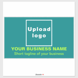 Sticker Tagline d'entreprise, vert Turquoise Grand Rectang