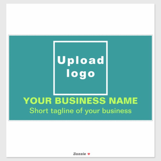 Sticker Tagline d'entreprise, vert Turquoise Grand Rectang (Feuille)