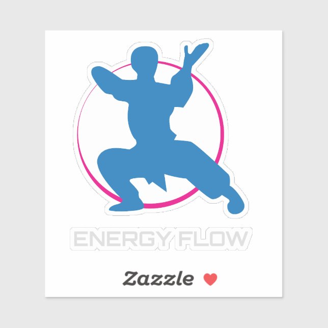 Sticker Tai Chi Energy Flow Martial Arts (Feuille)