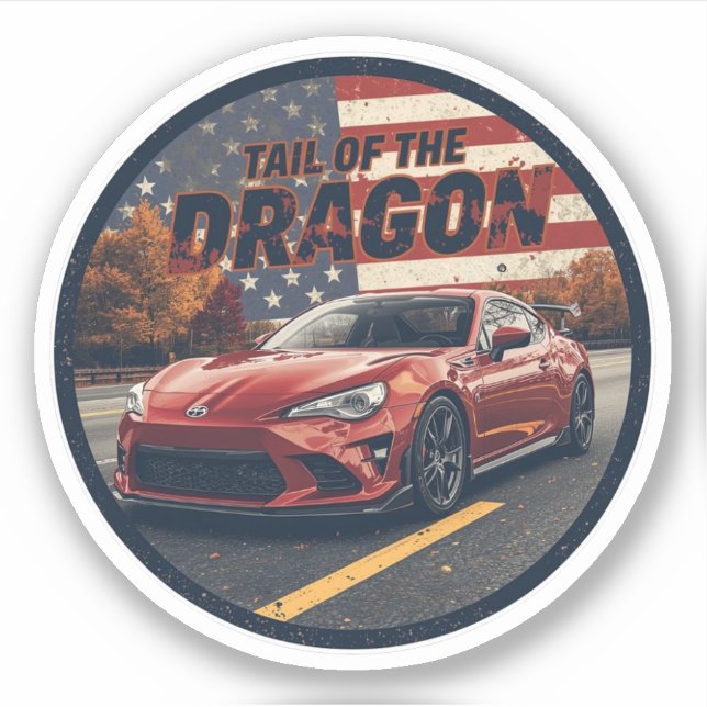 Sticker Tail of the Dragon Deals Gap sports car road trip  (Devant)
