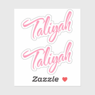 Sticker Taliyah nom rose cursive x2