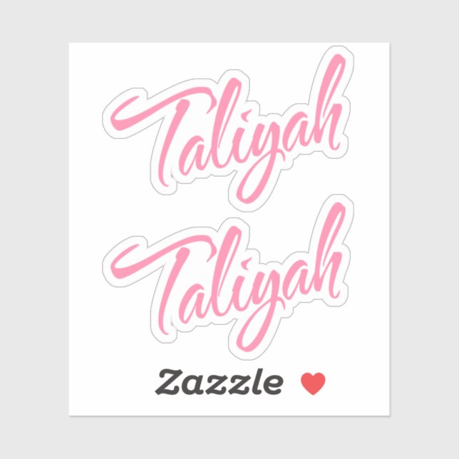 Sticker Taliyah nom rose cursive x2 (Feuille)