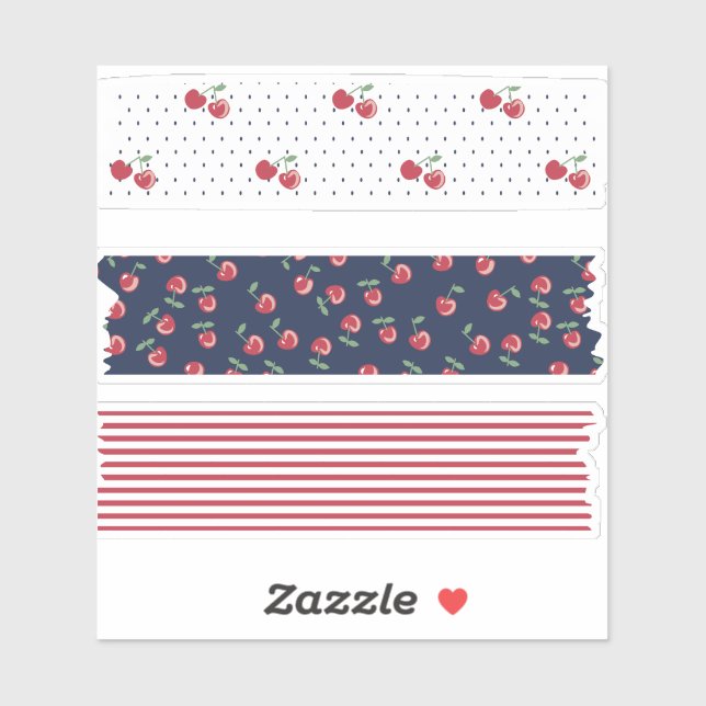 Sticker Tape Motif Cherry Washi (Feuille)
