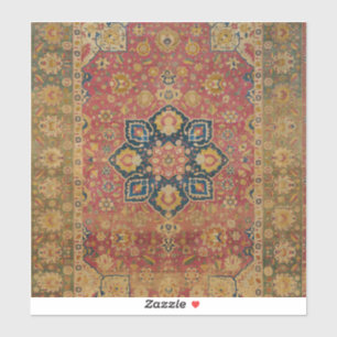 Sticker Tapis persan asiatique Kashan en or rouge