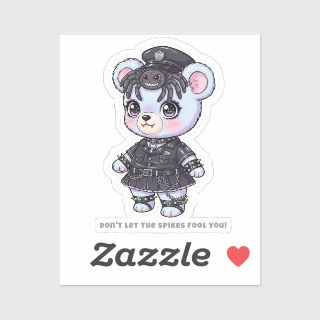 Sticker Tarantula Police Bear - Spiky Accessories & Cute  (Feuille)