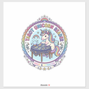 Sticker Tarot de Licorne Lecteur de Licorne T-shirt drôle