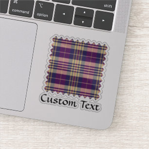 Sticker Tartan mauve, or et bleu