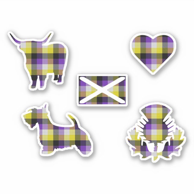 Sticker Tartan non binaire (Devant)