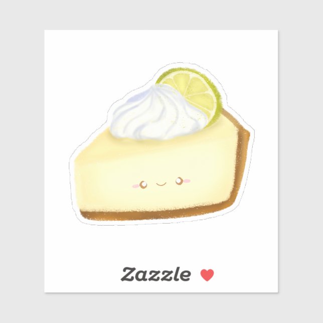 Sticker Tarte à citron vert à clé mignonne (Feuille)