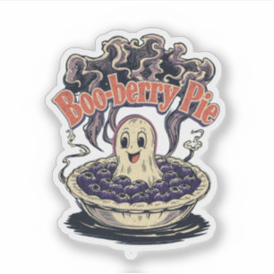 Sticker Tarte aux Bois Drôle Halloween Blueberry Pun