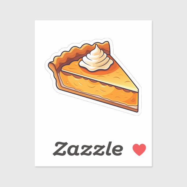 Sticker Tarte citrouille de dessin animé (Feuille)