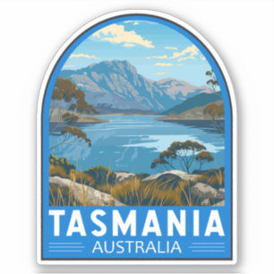 Sticker Tasmanie Australie Travel Art Vintage