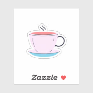 Sticker Tasse à café rose