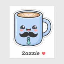 Tasse de café Kawaii Moustache Cute Fête des Pères