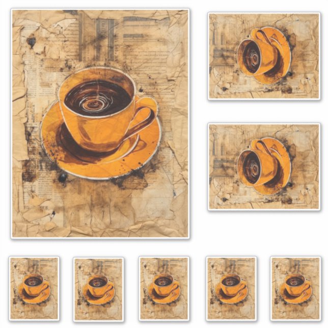 Sticker Tasse de café pour les amateurs (Devant)