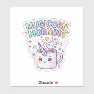 Sticker Tasse Licorne Mugicorn Matin Graphisme Zazzle Créa