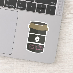 Sticker Tasse pour amateurs de café torréfié foncé nom per