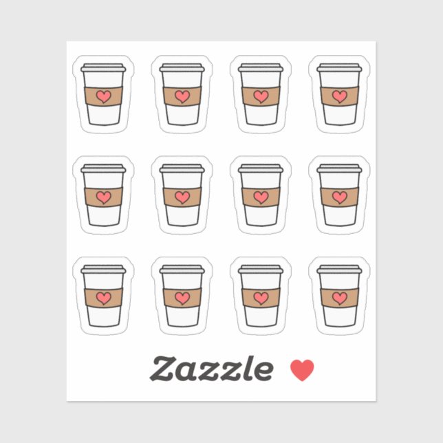 Sticker Tasses à café Rappel de pause café Bujo Planner (Feuille)