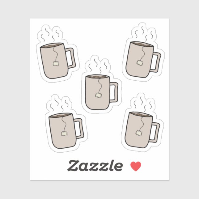 Sticker Tasses à thé - Feuille d'autocollant de papier à l (Feuille)