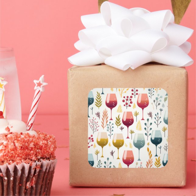 sticker tasses à vin mignonne (Fête)