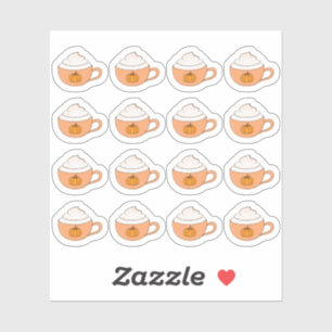 Sticker Tasses de Latte au Spice de Citrouille de Thanksgi