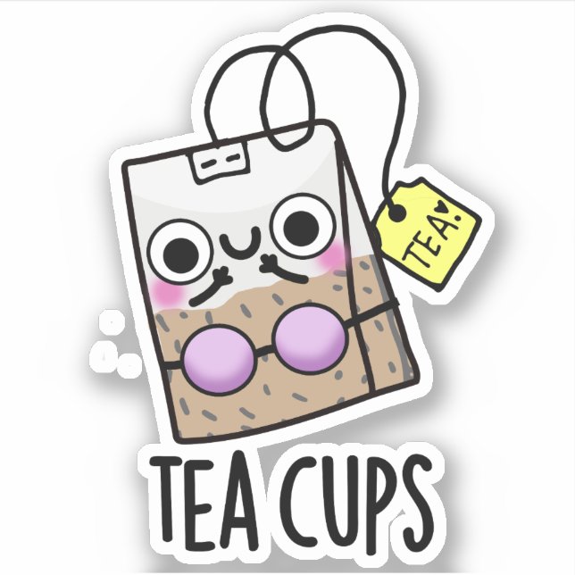 Sticker Tasses de thé Blagues drôles de soutien-gorge (Devant)