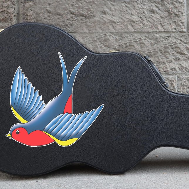 Sticker Tatouage bleu rouge avale (Créateur téléchargé)