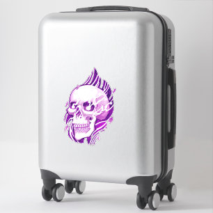 Sticker tatouage crânien style japonais