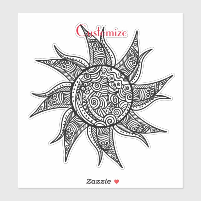 Sticker Tatouage de henné Sun Thunder_Cove (Feuille)