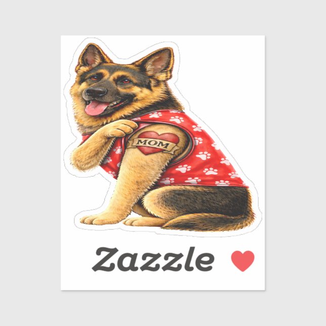 Sticker Tatouage de maman Berger Allemand (Feuille)