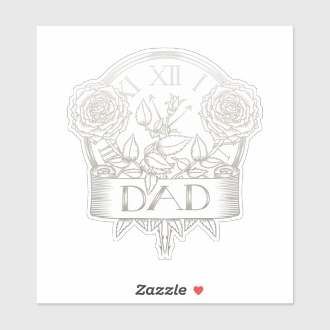 Sticker Tatouage de papa de style vintage  (Feuille)